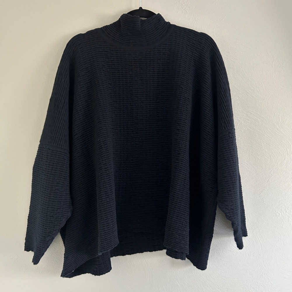 ESKANDAR 100% Cashmere Navy Blue Sweater OS